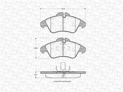 MAGNETI MARELLI 363702160394 -  Комплект тормозных колодок, дисковый тормоз